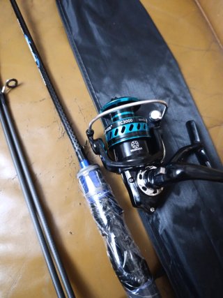 Caña Spinning 2.1m + Carrete + 2 Punteras