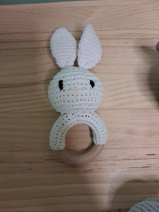 2 Sonajeros Crochet + Peluche Artesanal