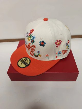 Gorra New Era 59FIFTY Flores Naranja/Blanco 7.1/2