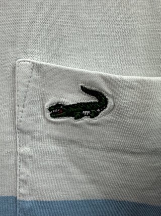 Polo Lacoste Rayas Azul Cielo Talla XL