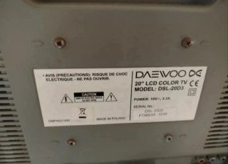 Televisor plano DAEWOO DSL-20D3 20" sin mando