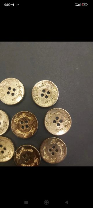 8 Bottoni Vintage Metallo Oro Argento