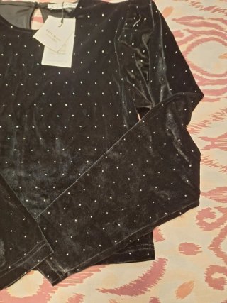 Top negro lentejuelas Easy Wear