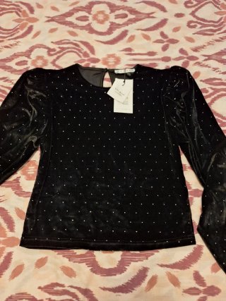 Top negro lentejuelas Easy Wear