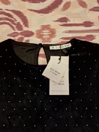 Top negro lentejuelas Easy Wear