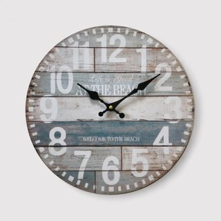 Oleandro - Orologio da parete vintage azzurro e bianco