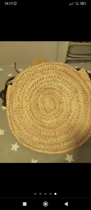 Bolso redondo yute piel mar Jávea totalmente nuevo