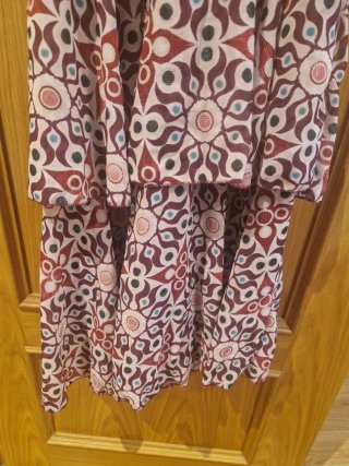 Vestido fiesta estampado cuello halter sin uso