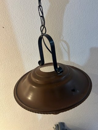 Lámpara rústica metal y madera