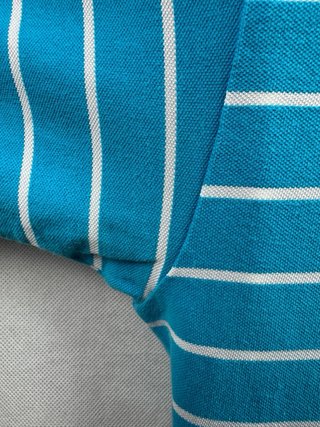 Polo Lacoste Talla M Rayas Azul Blanco
