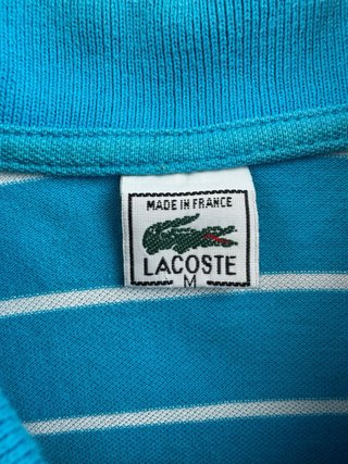 Polo Lacoste Talla M Rayas Azul Blanco