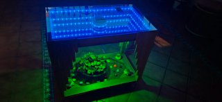 Mesa de centro cristal y madera