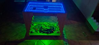 Mesa de centro cristal y madera