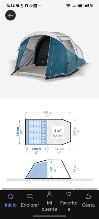 Tienda campaña Quechua Arpenaz 4.1 Fresh