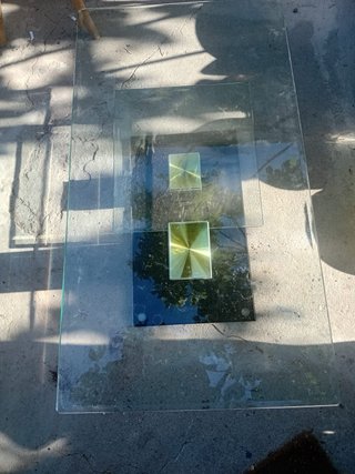 Mesa de centro cristal y metal