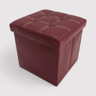 Aster - Pouf ottomano bordeaux per salotto o camera · Bignè