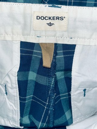 Bermudas Dockers Cuadros Azul y Turquesa