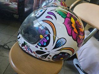 Casco Moto Diseño Calavera Mexicana
