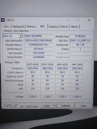RAM DDR5 16GB (2x8GB) 6000MHz CL38