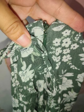 Falda pantalón floral verde y blanco T.XS