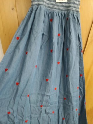 Vestido vaquero largo corazones M