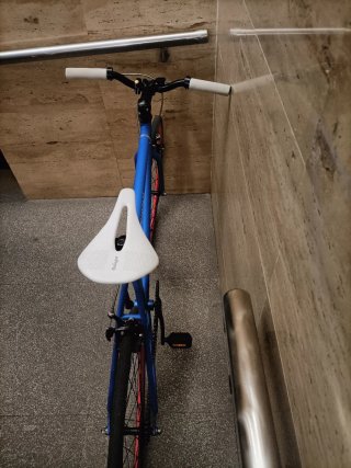 Bicicleta Fixie Azul Ruedas Rosas