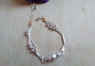 Pulsera doble plateada