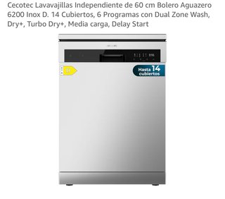 Lavavajillas Cecotec 6200 Inox D. 14 Cubiertos