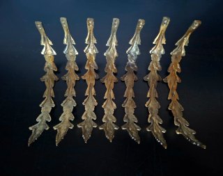 7 HOJAS DE ACANTO EN BRONCE ADORNOS PARA LÁMPARAS