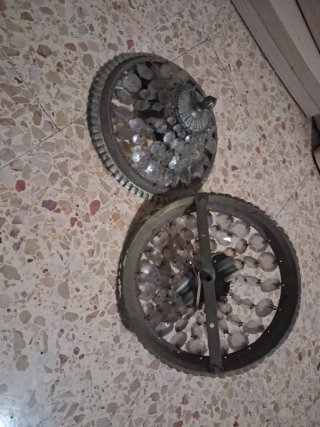 Lámpara de techo colgante de cristal y metal