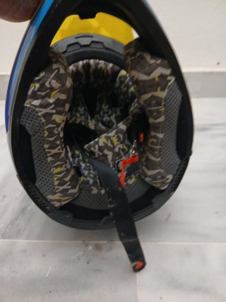 Casco Moto Cross Azul y Amarillo