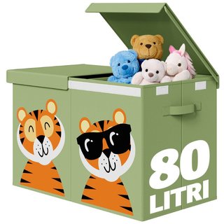 Box Contenitore Giocattoli con Animali Doppio Pieghevole