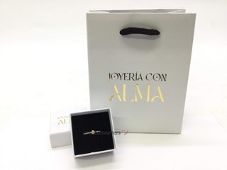 anillo oro 18k con piedra con circonita