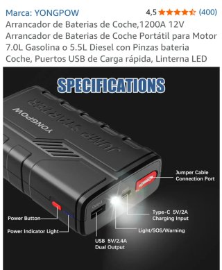 Arrancador de Baterías YONGPOW