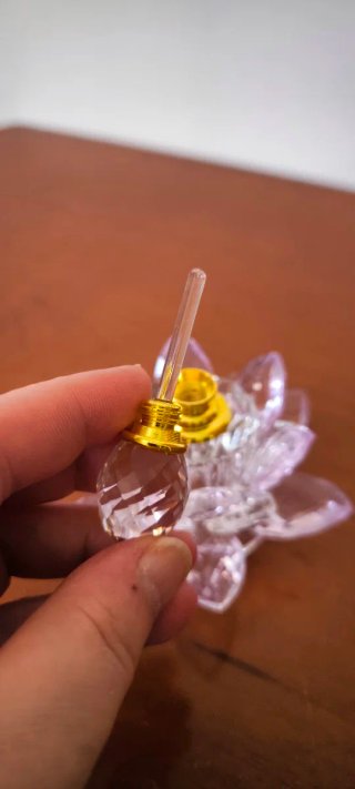 Frasco vacío perfume/esencia flor cristal