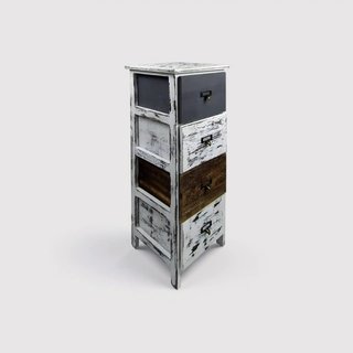 Delonix - Piccola cassettiera in tinta anticata con 4