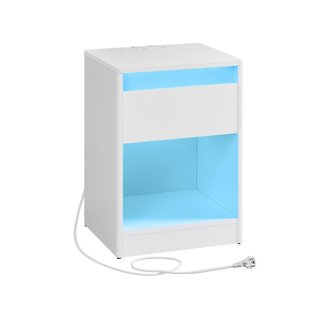 Comodino a LED con Stazione di Ricarica · Plastica
