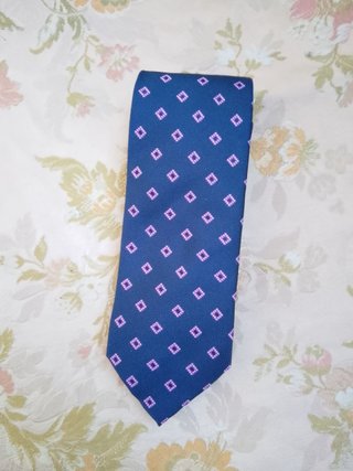 Cravatta Dolce & Amaro Blu con Pois Rosa seta 8cm
