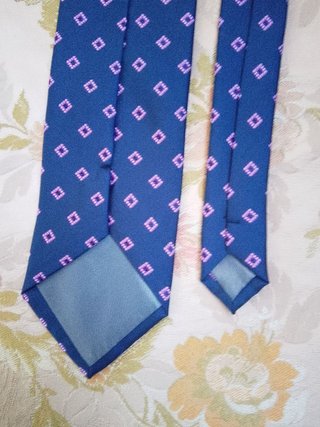 Cravatta Dolce & Amaro Blu con Pois Rosa seta 8cm
