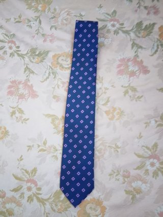 Cravatta Dolce & Amaro Blu con Pois Rosa seta 8cm