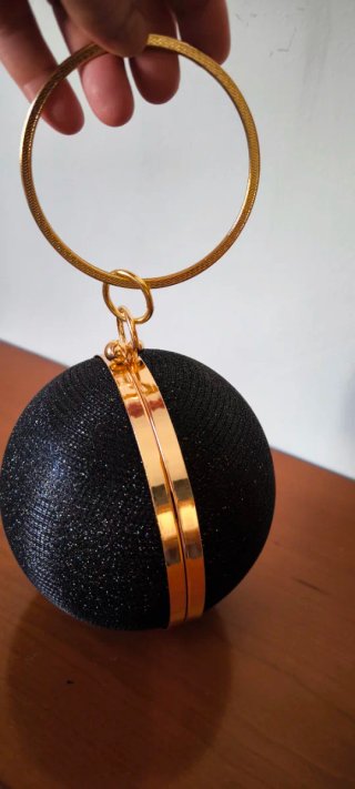 Bolso fiesta esfera negro y dorado