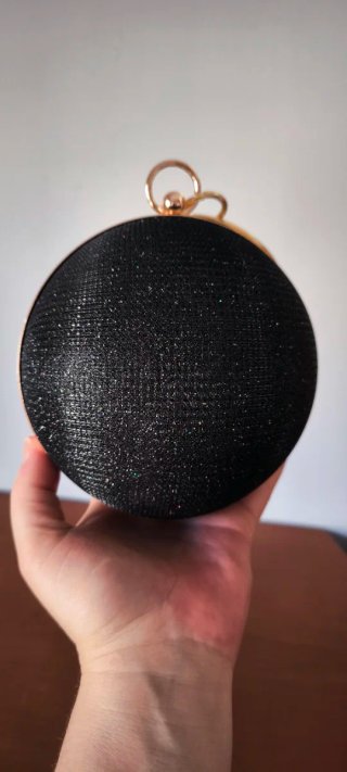 Bolso fiesta esfera negro y dorado