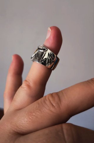 Anillo Joker Sonrisa Dorada y Plateada