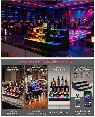 NUEVO! Estante Exhibidor Botellas Licor LED