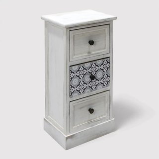 Durian - Comodino da camera bianco in stile classico · Legno