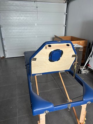 Camilla de masaje azul plegable