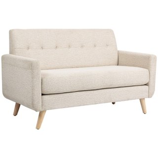 Sofá de dos plazas, cómodo, 134x71x82 cm, Beige ·