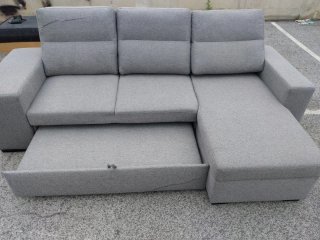Sofá Chaiselongue Gris Tela