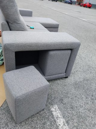 Sofá Chaiselongue Gris Tela