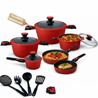Batteria Pentole Rubino Suprem 24PZ Alluminio Pressofuso